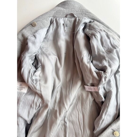 Aritzia BABATON Connor Heather Light Grey Virgin Wool Belted Wrap Coat, Size M - Picture 8 of 16